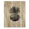 Designart - Black and White Tropical Leaf On Striped I - Modern Print on Natural Pine Wood